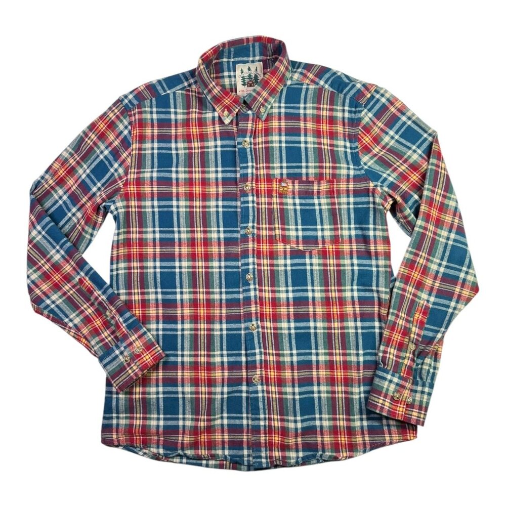 Kiel James Patrick Men's M Cozy Cabin Flannels Plaid Long Sleeve Shirt Cotton